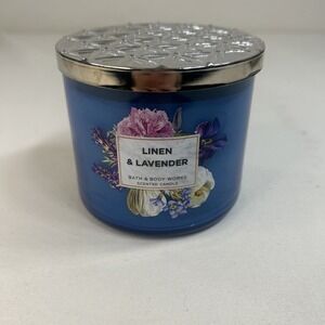 NEW Bath & Body Works Linen & Lavender 3-Wick Candle 14.5oz